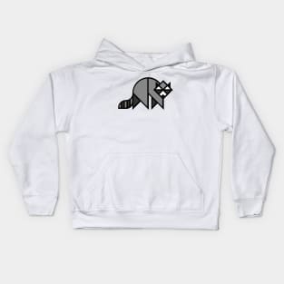 Geometric Raccoon Cartoon Kids Hoodie